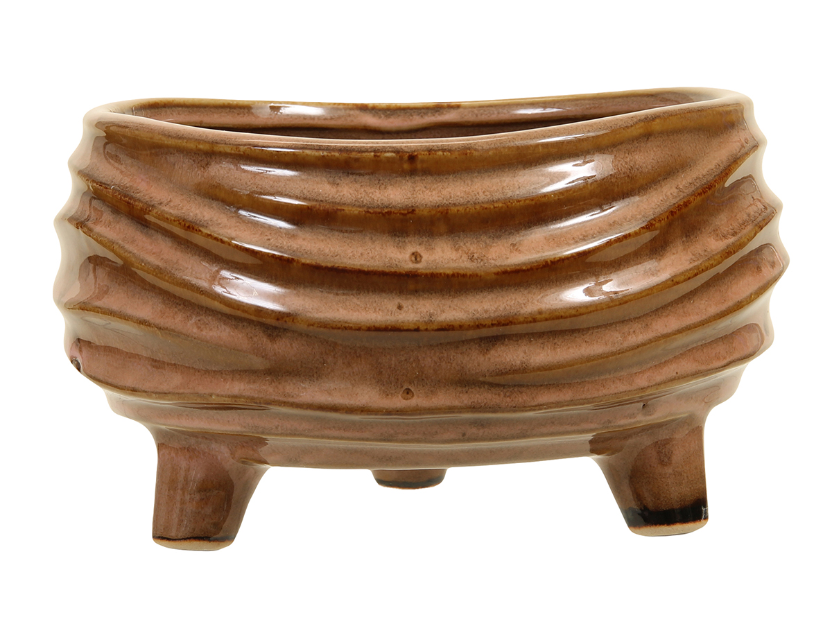 VASO BASSO C/PIEDINI D16,5 H10CM. ROSA