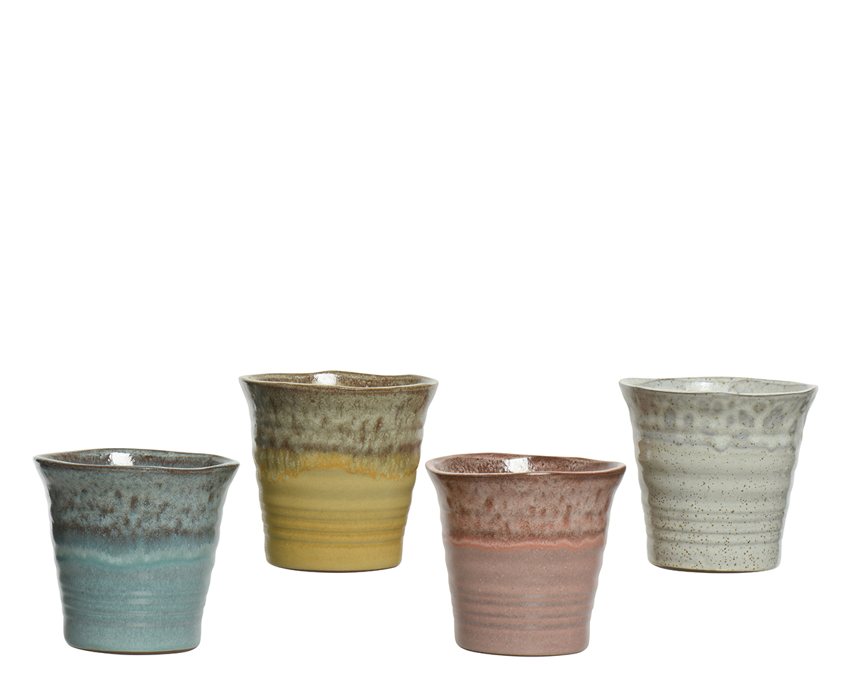 VASO TERRAC. D14 H13,5CM. 4PZ.COL.ASS.