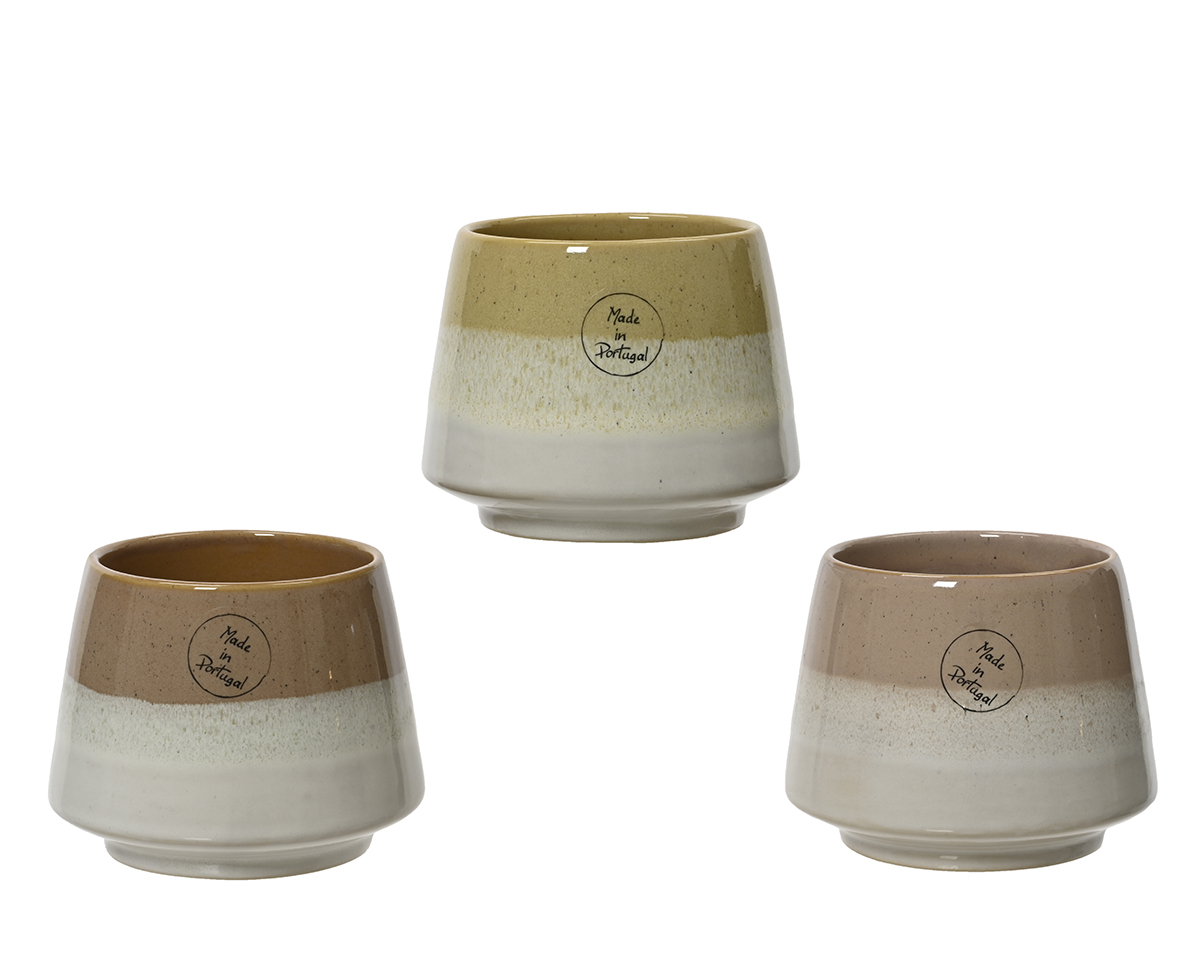 VASO CERAM. BICOLOR D12 H10CM. 6PZ.ASS.