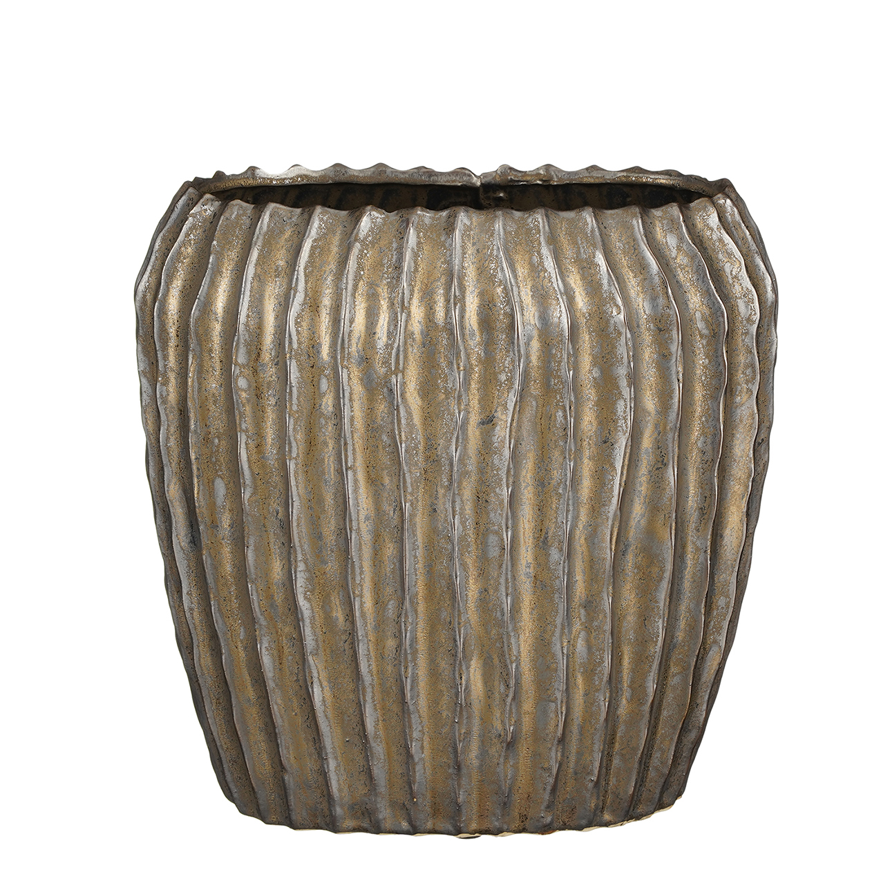 VASO NOMA OVALE D27 H26CM. BRONZO