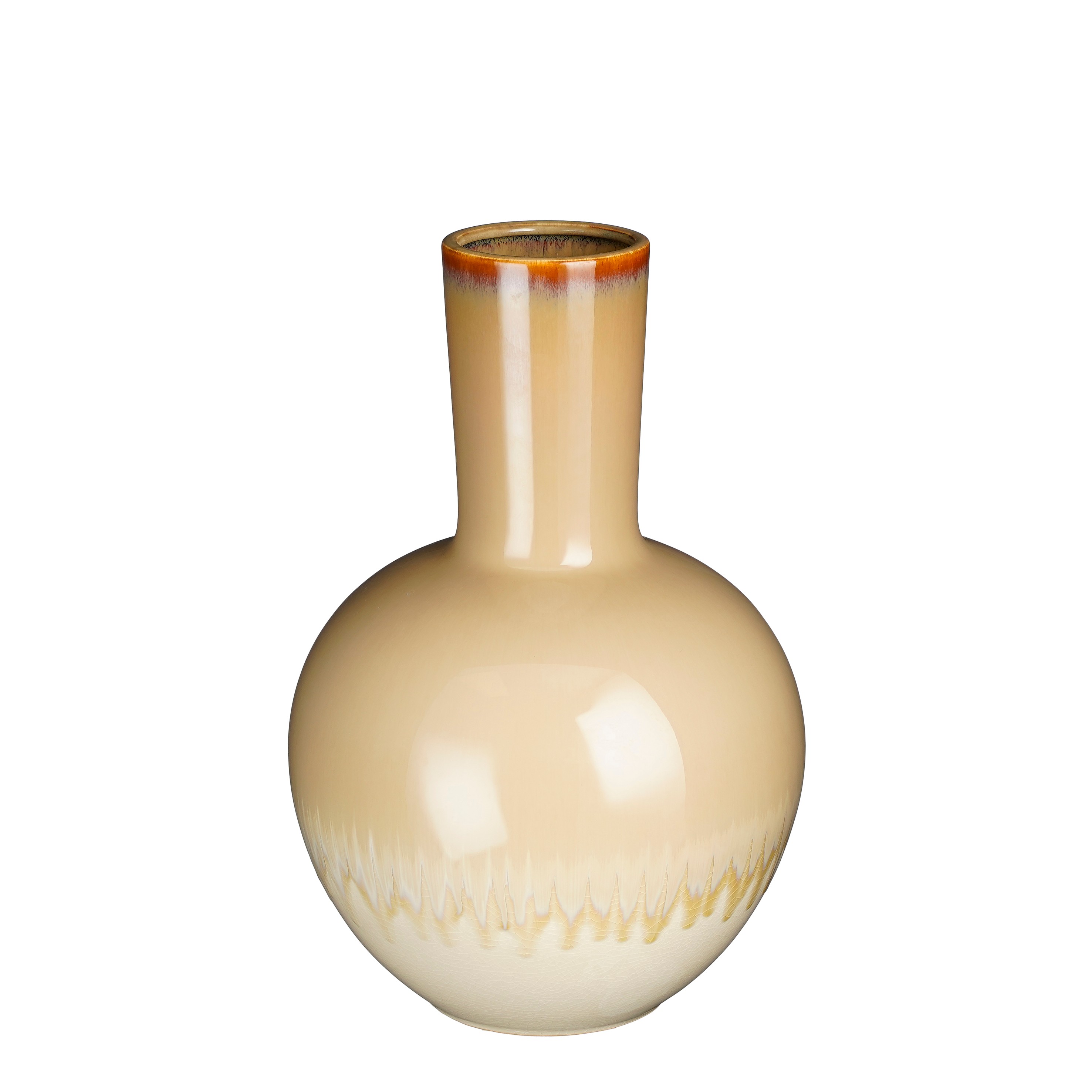 VASO HOLM D2,75 H42CM. CREMA