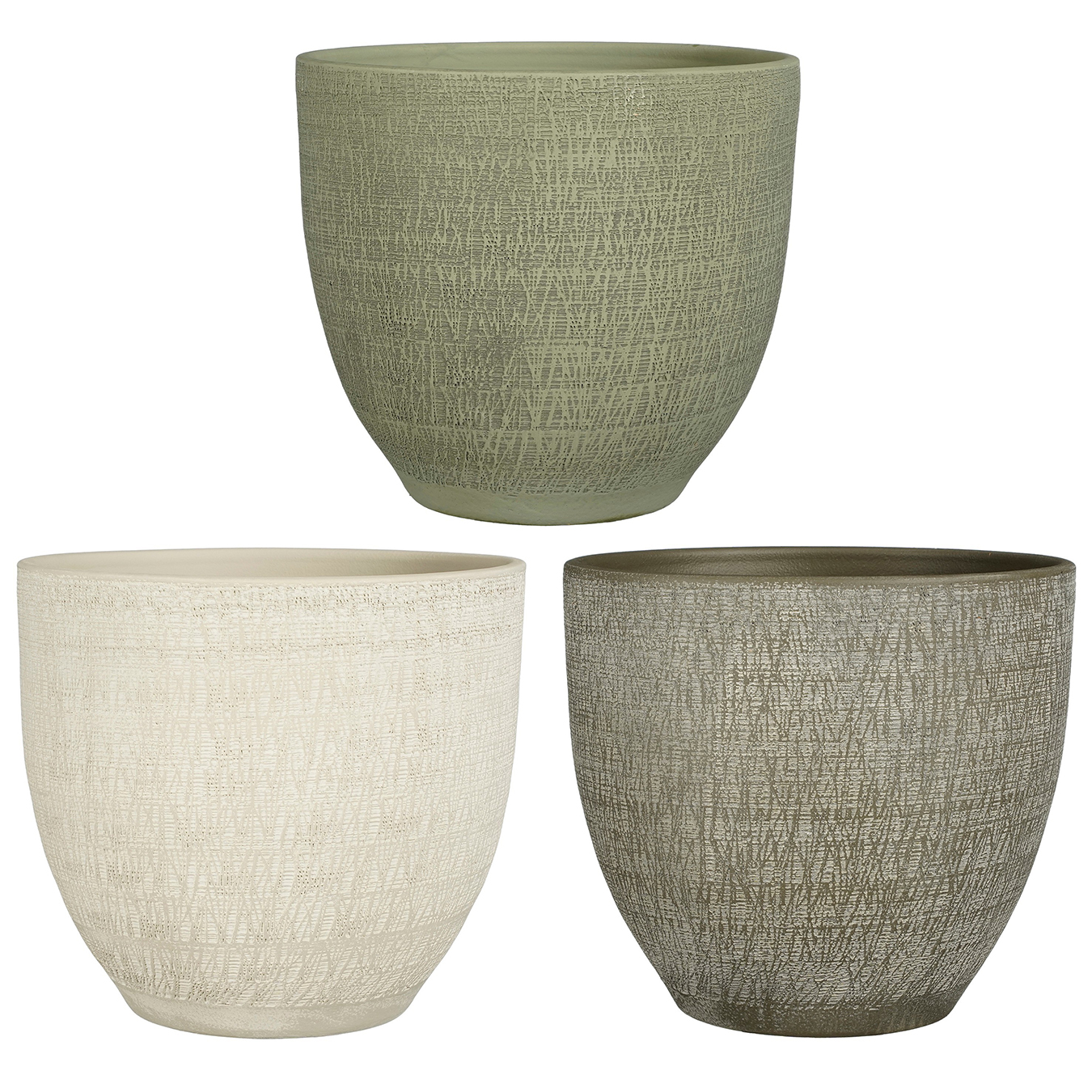 VASO TONDO D29,5 H26CM. S/3PZ.COL.ASS.