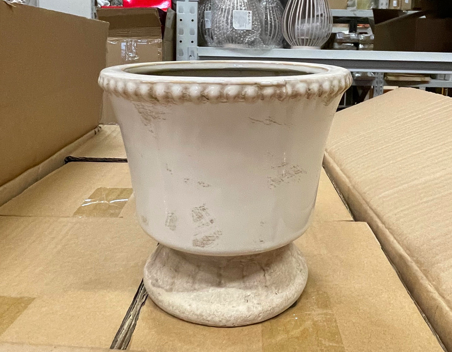 ANFORA CERAMICA D15 H13,5 CREMA LUCIDO