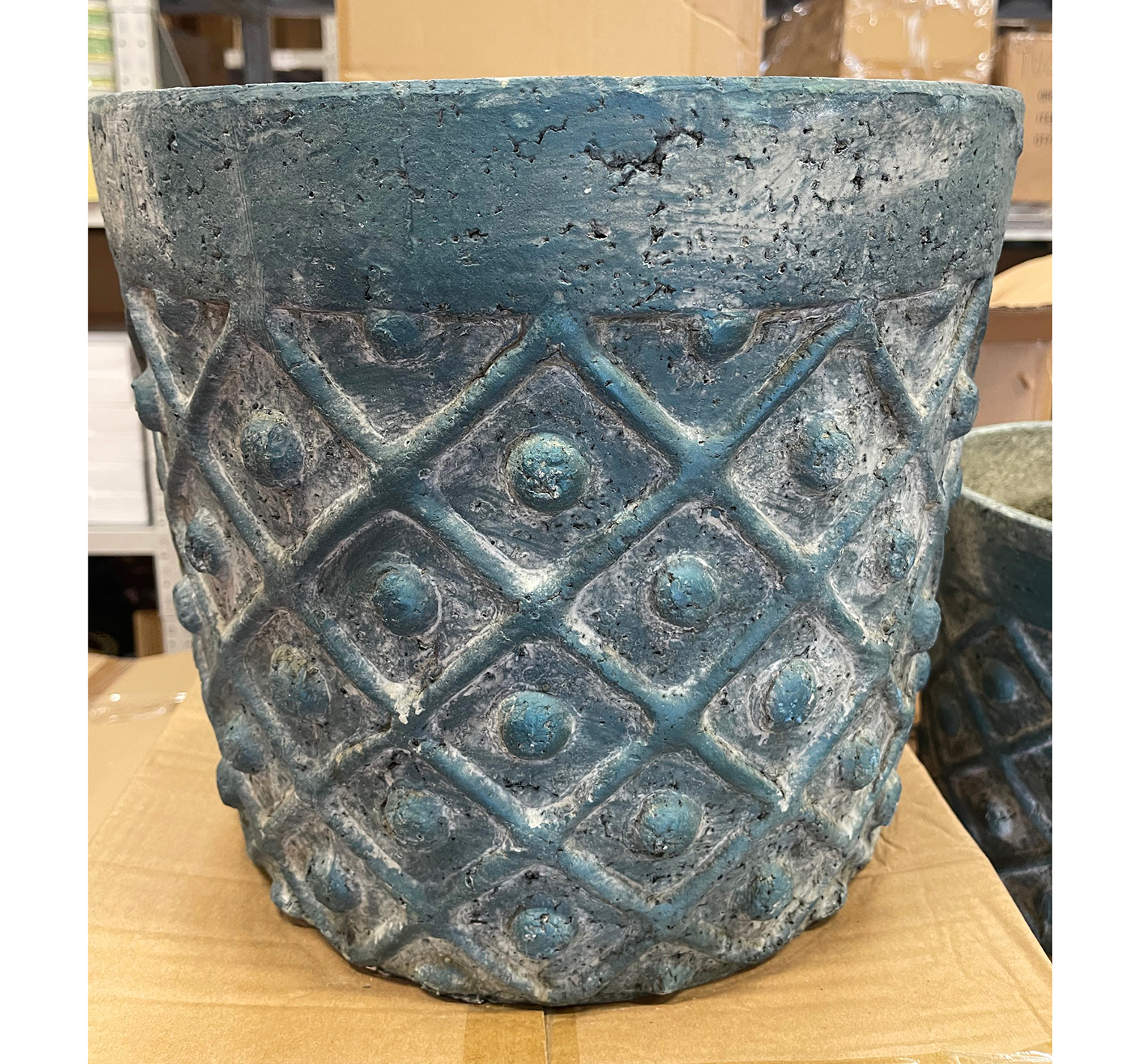 VASO CERAMICA D38 H34CM. VERDE OTTANIO