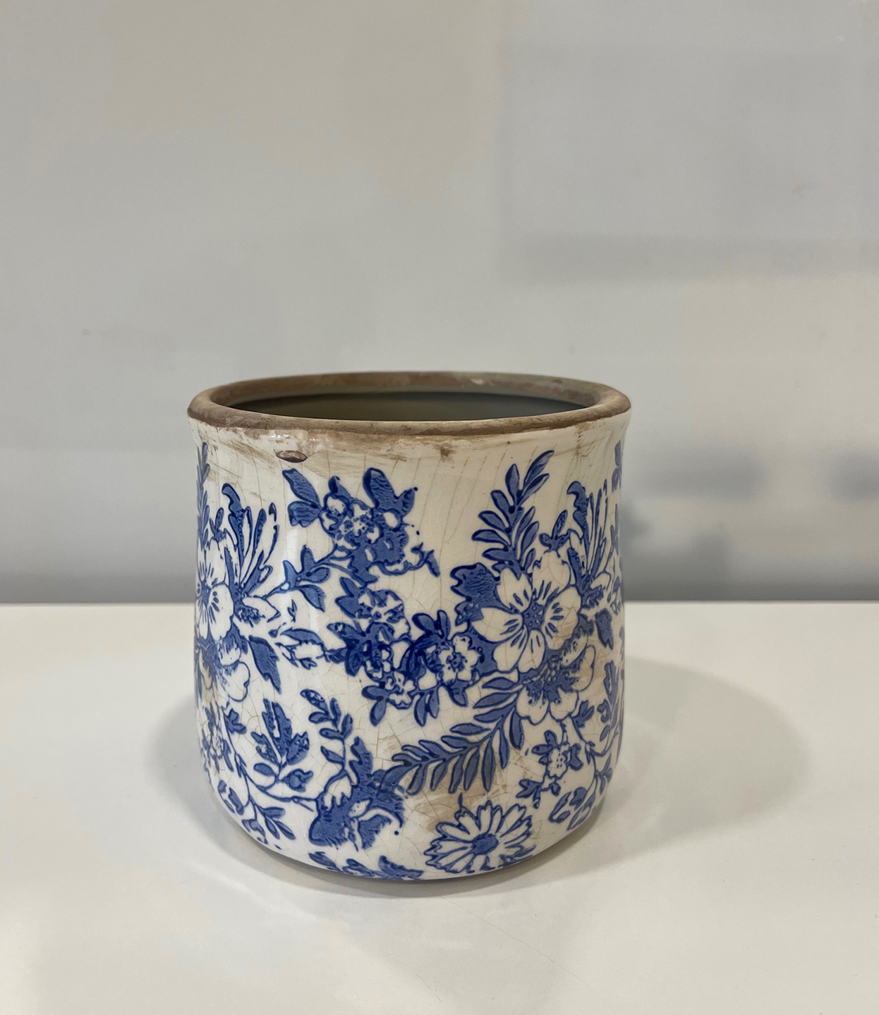 VASO FLOREALE D12 H11,5CM. 4PZ. BIANCO BLU