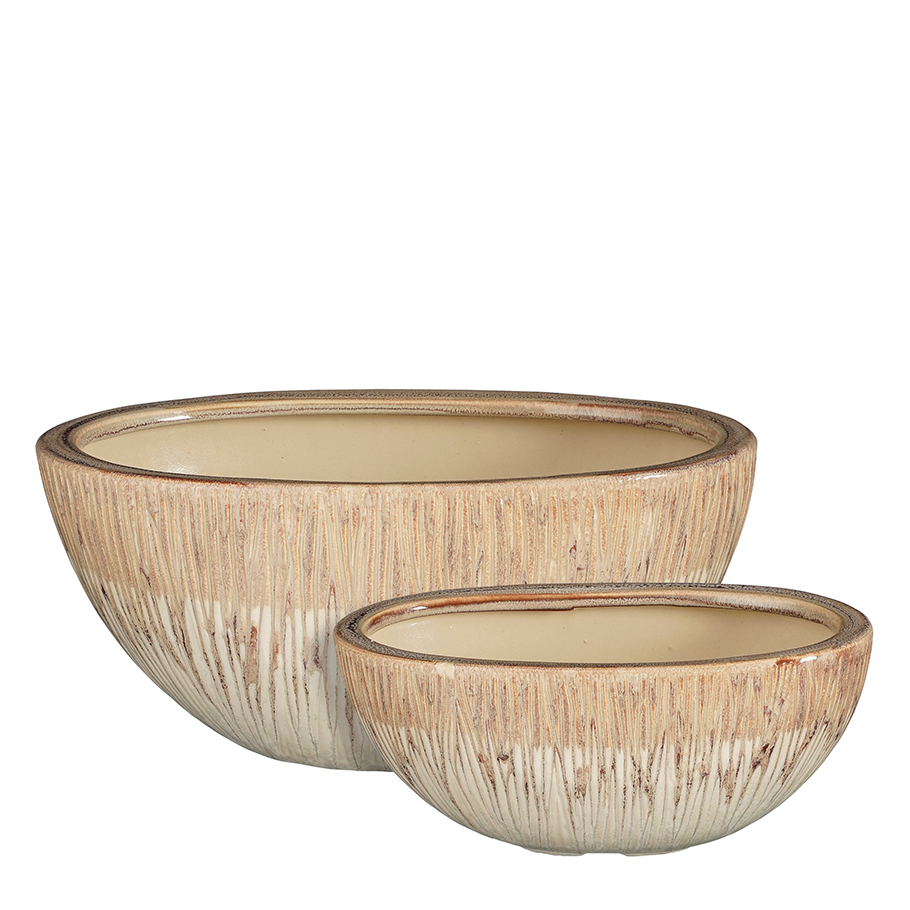 VASO FALCO OVALE S/2PZ. 30,5X17 38X23 H14-17CM. ROSA CH