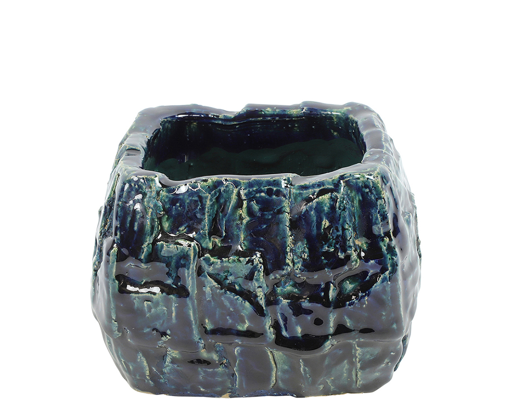 VASO CER. FELIC. 19X19 H13CM. DK BLUE