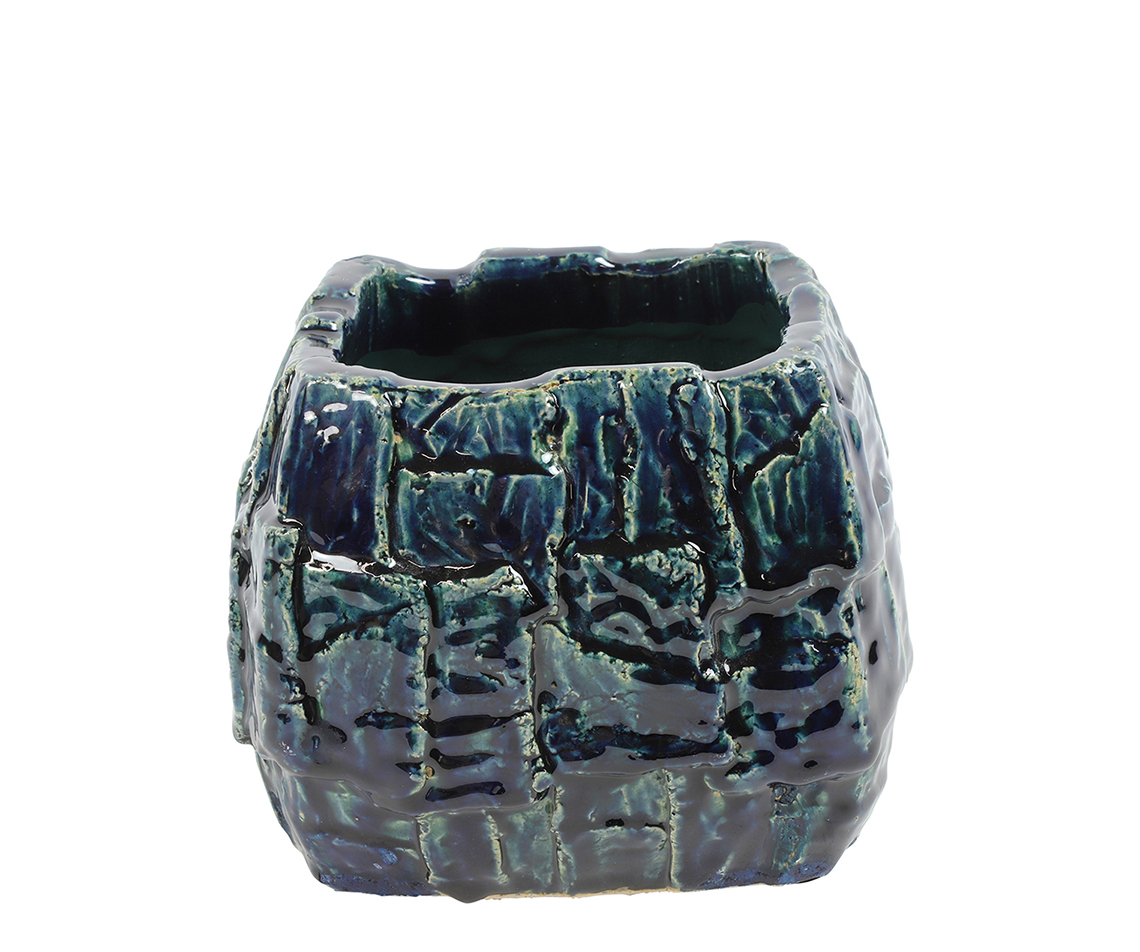 VASO CER. FELIC. 22X22 H17CM. DK BLUE
