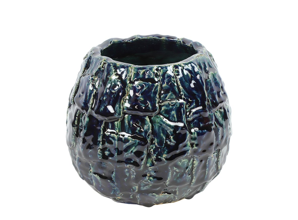 VASO CER. FELIC. D20,5 H18CM. DK BLUE