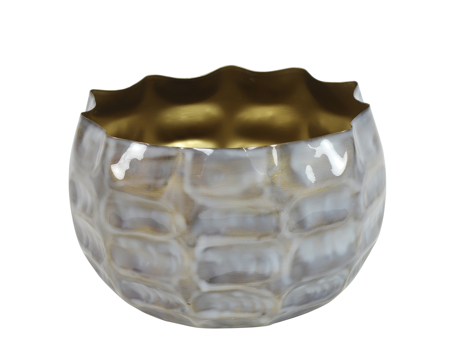 PORTAVASO MET. TAMMY D27 H16,5CM. PLATINO