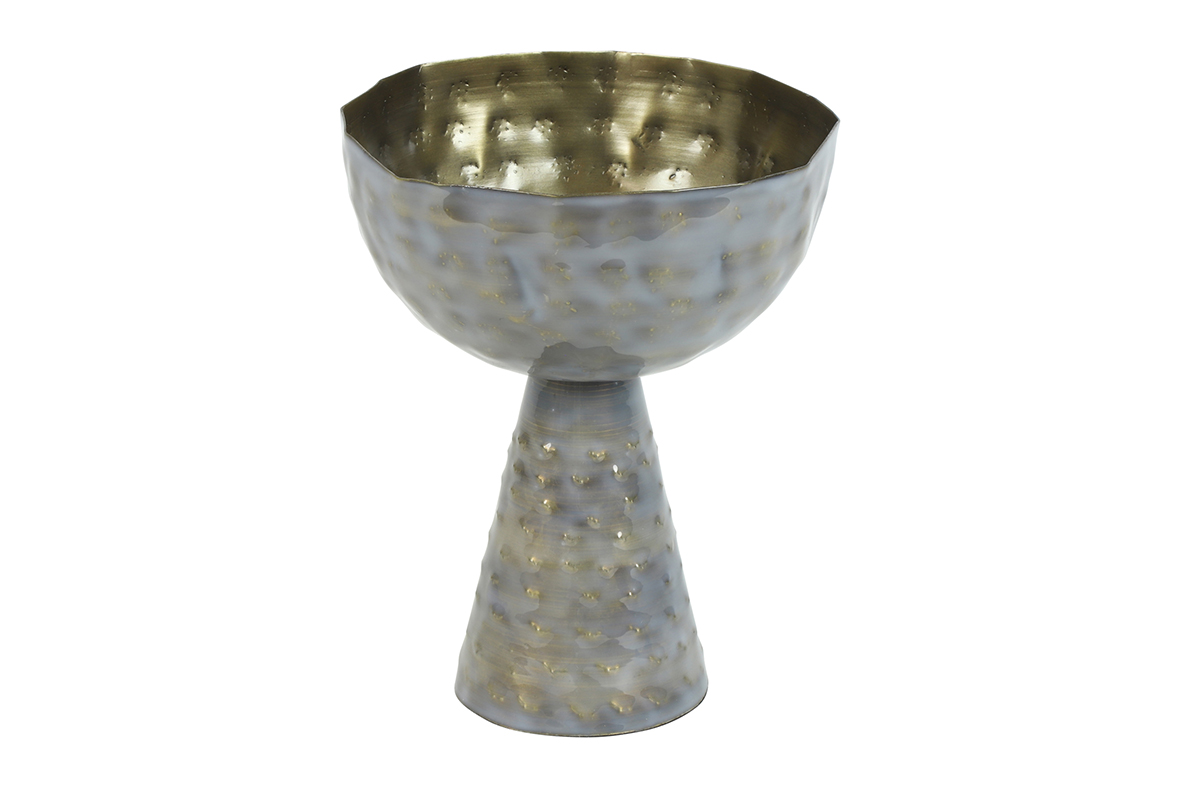 ALZATA MET. SOLAN. D15 H18CM. PLATINO