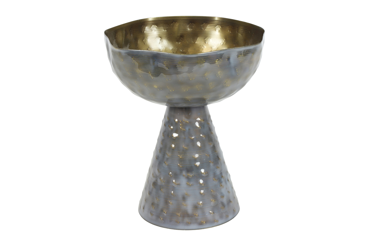 ALZATA MET. SOLAN. D19 H22CM. PLATINO