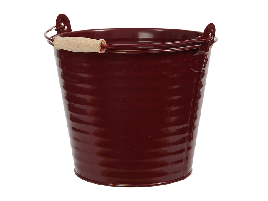 SECCHIELLO LATTA C/MAN. D20 H16CM. DK RED