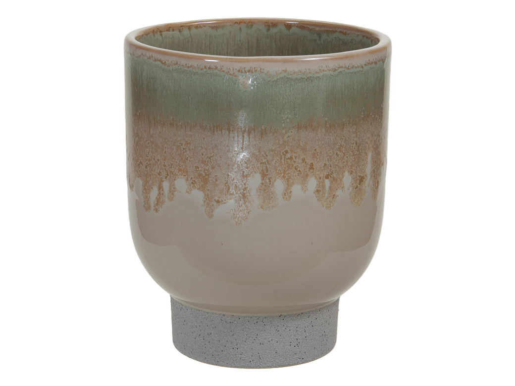 VASETTO D11,5 H14,5CM. VERDE /GRIGIO