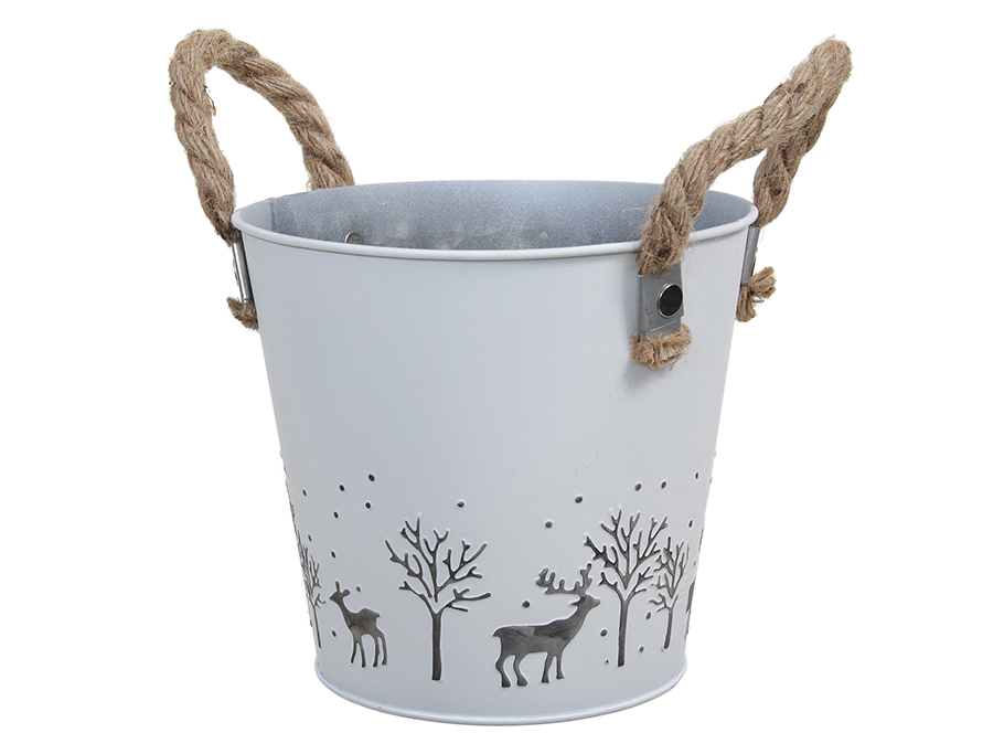 VASO LATTA MAN.CORDA C/RENNA D17 H15CM.