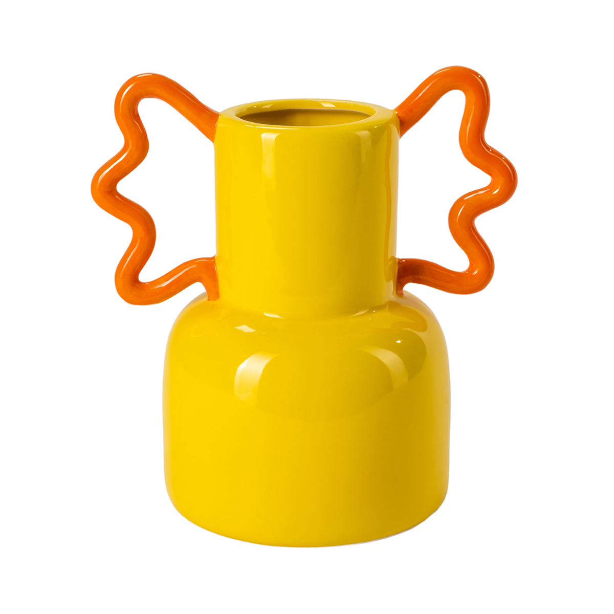VASO CERAM. MANICI ARANCIO D21X14,5 H22CM.