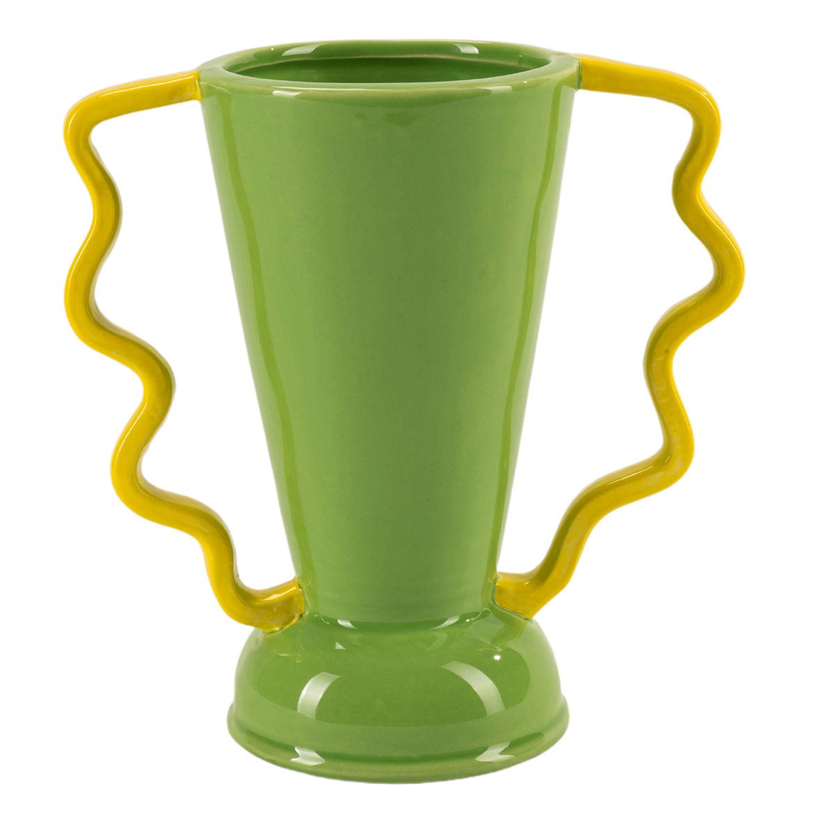 VASO CONO CERAM.MAN. GIALLI D20X11 H20,5CM.