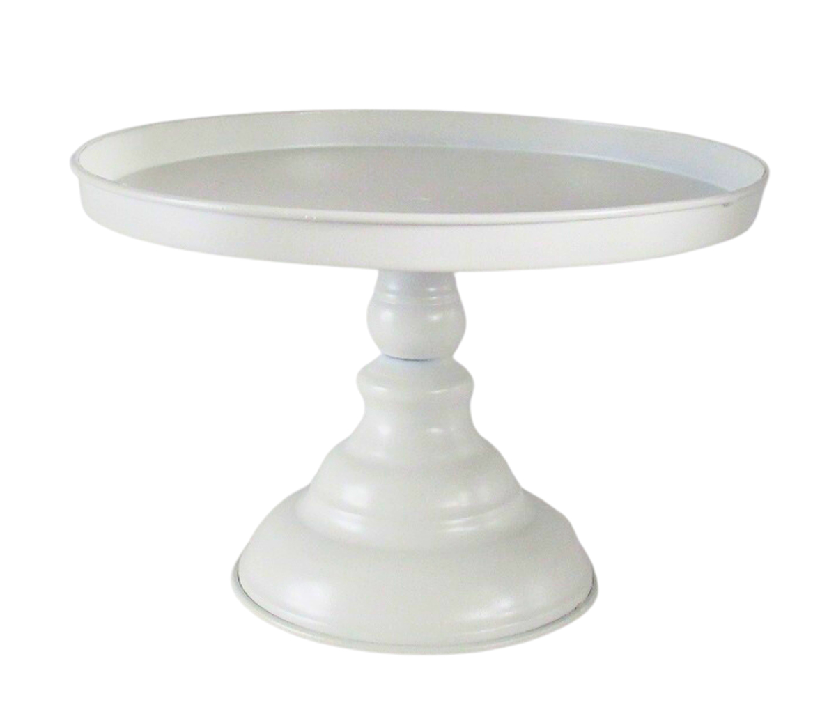 PIATTO MET. CON BASE D26 H17CM. BIANCO