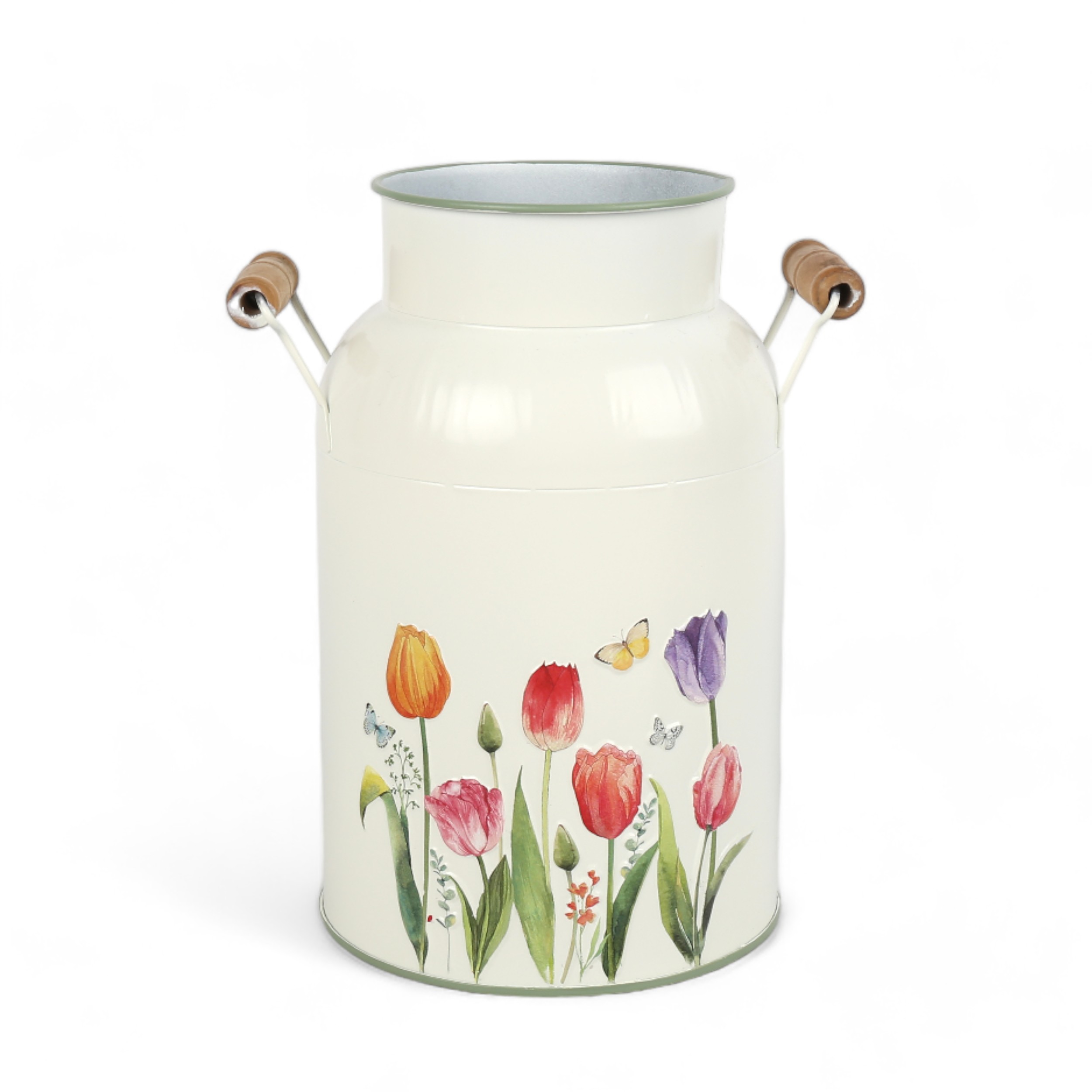 LATTIERA LATTA TULIPANI D13 H20,5CM.