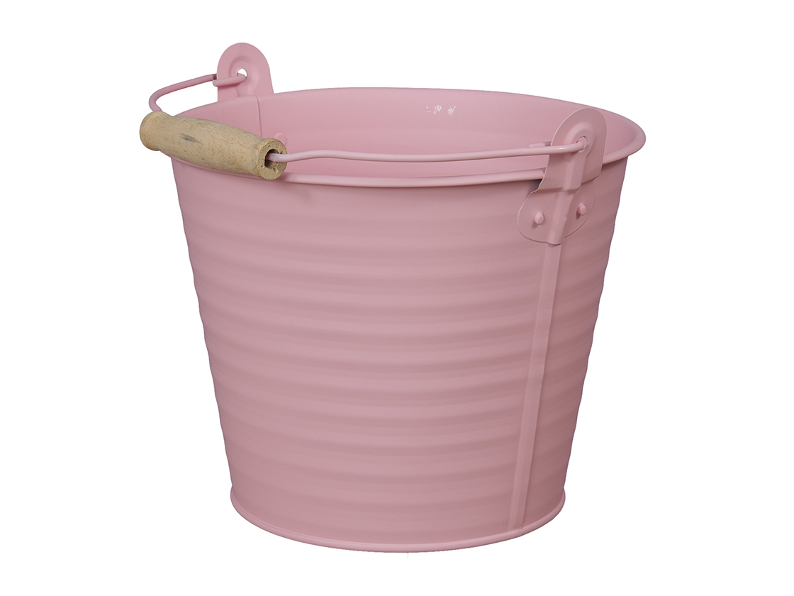 SECCHIELLO LATTA C/MANICO D20 H16CM. ROSA
