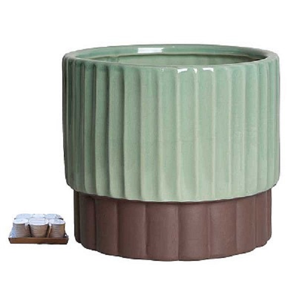 VASO TONDO CERAM. D15 H13CM. 6PZ. SALVIA