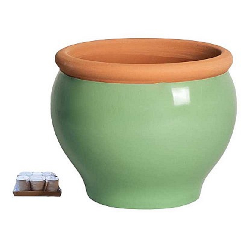 VASO CER.TONDO D20 H16CM. 4PZ.4COL.ASS.