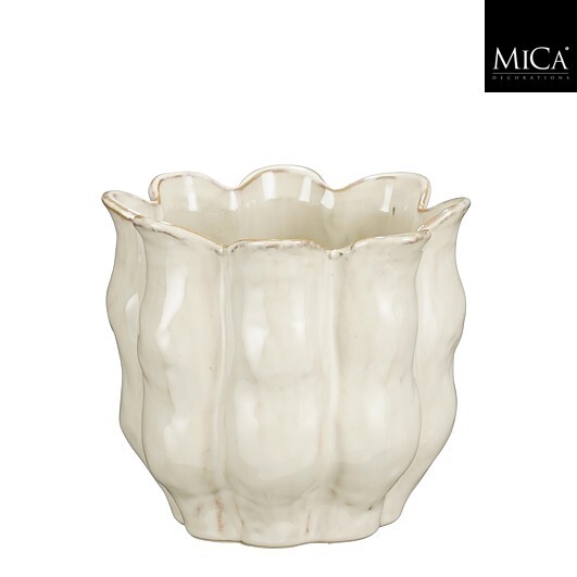 VASO LOLA D17 H15CM. OFF WHITE