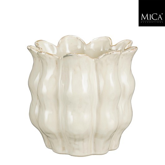 VASO LOLA D20 H19CM. OFF WHITE
