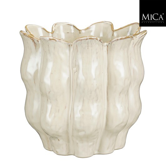VASO LOLA D25 H24CM. OFF WHITE