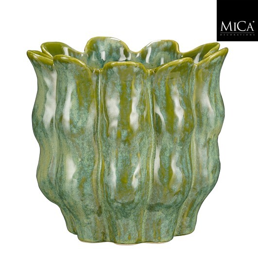 VASO LOLA D25 H24CM. VERDE CH.