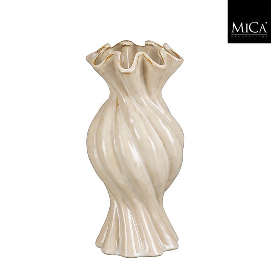 VASO A CARAMELLA D14 H30CM. CREMA