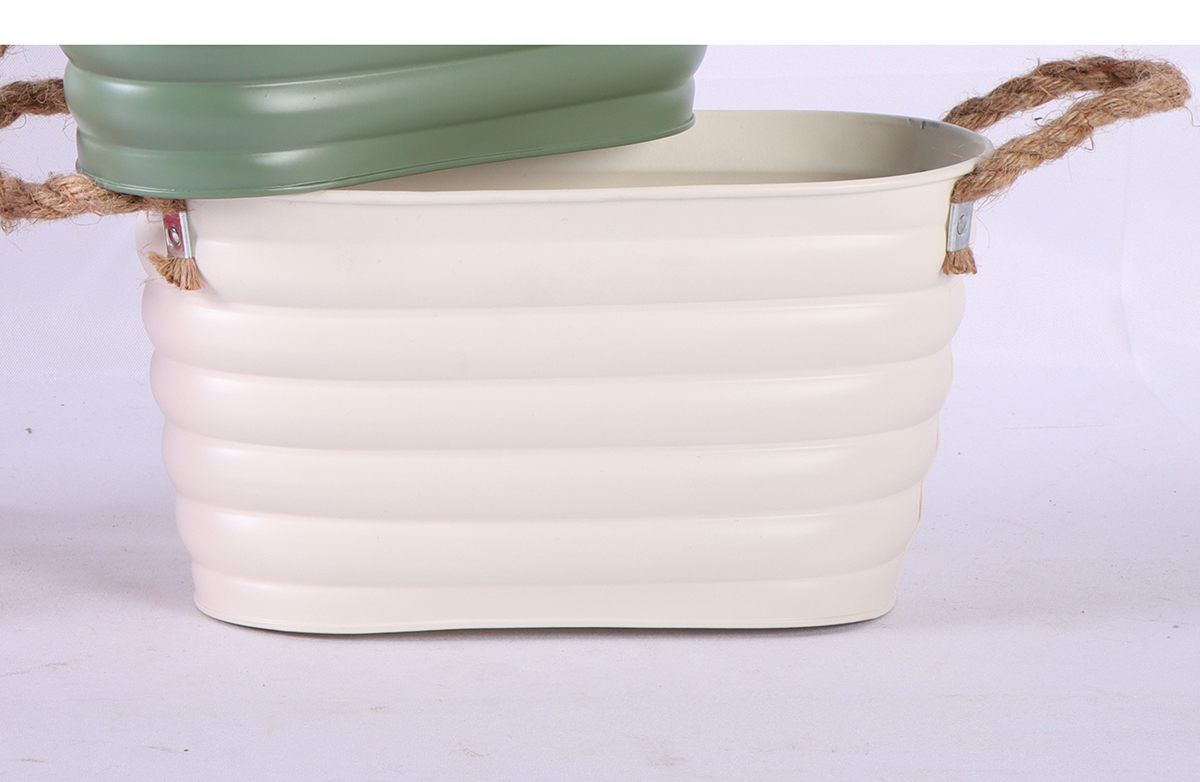 VASCHETTA LATTA C/MAN CORDA D22X9,5 H10CM. BIANCO