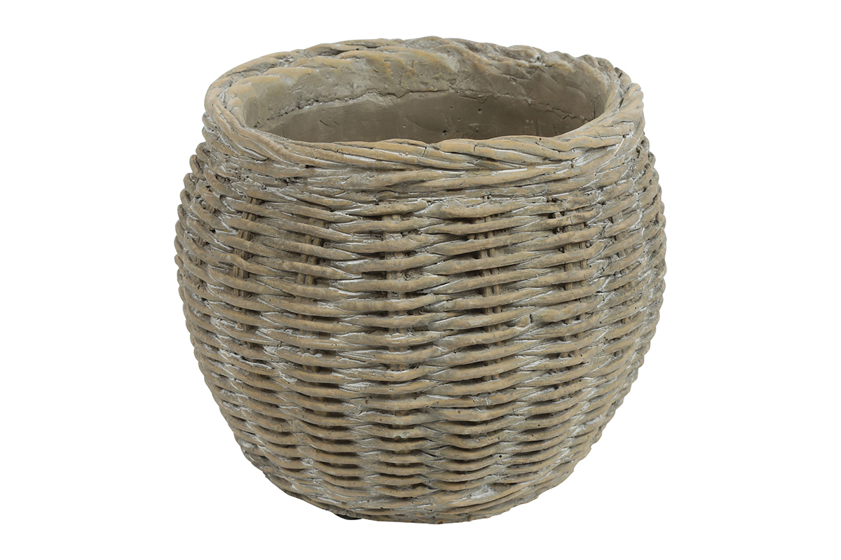 VASO CEM. FORMA CESTO D13,80 H11,20 NAT.