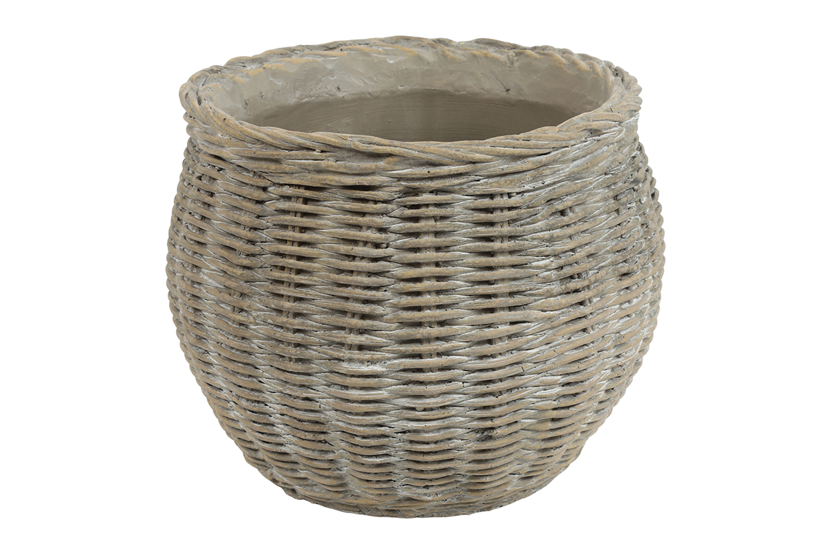 VASO CEM. FORMA CESTO D17,50 H14,20 NAT.