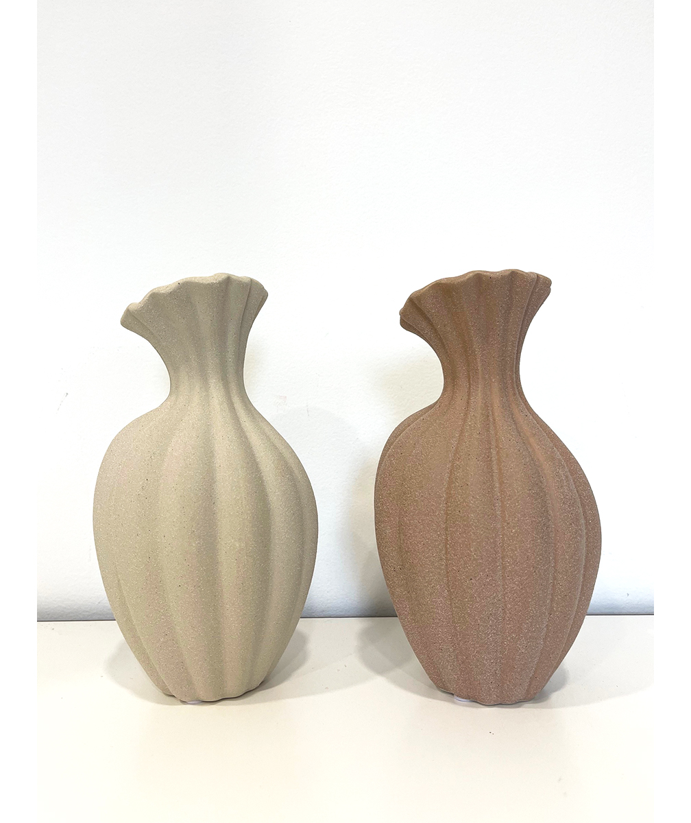 VASO ALTO SAND D7,5 H22CM. 2PZ. BEIGE E PINK