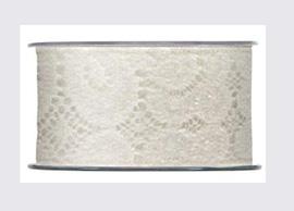 NASTRO PIZZO FLOCCATO 63MM.10MT.WH