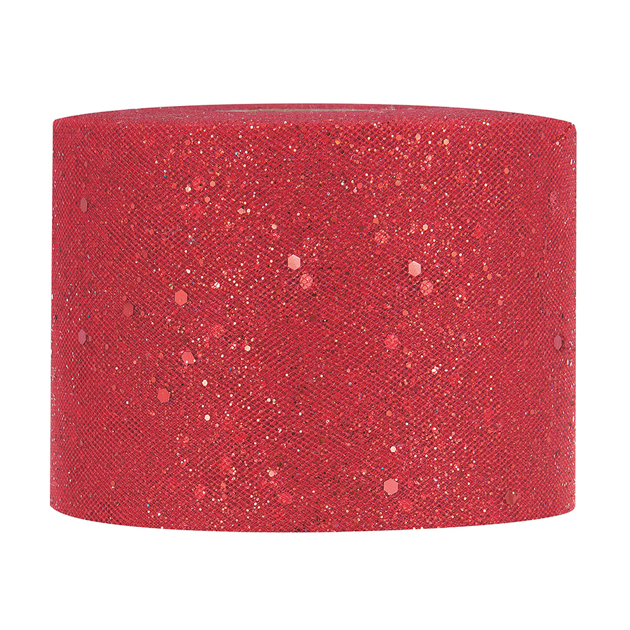 TULLE BRILLIANT 7CM. 50MT. ROSSO