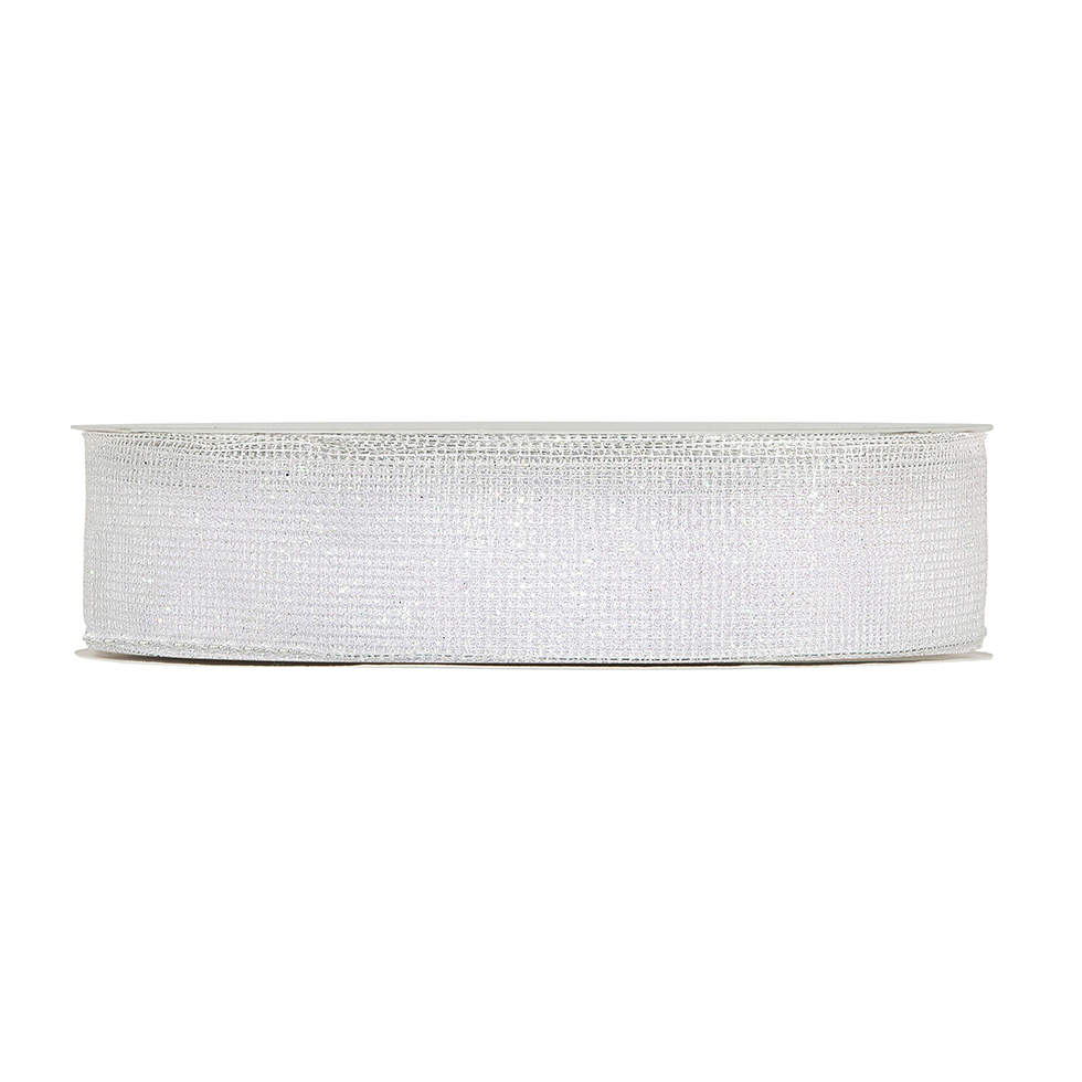 NASTRO GLITTER NET 40MM. 50MT. WHITE