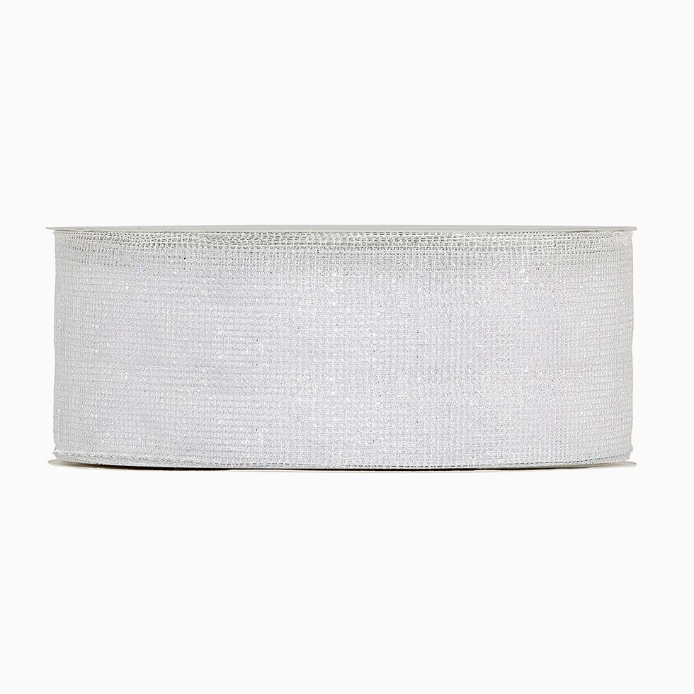 NASTRO GLITTER NET 63MM. 50MT. WHITE