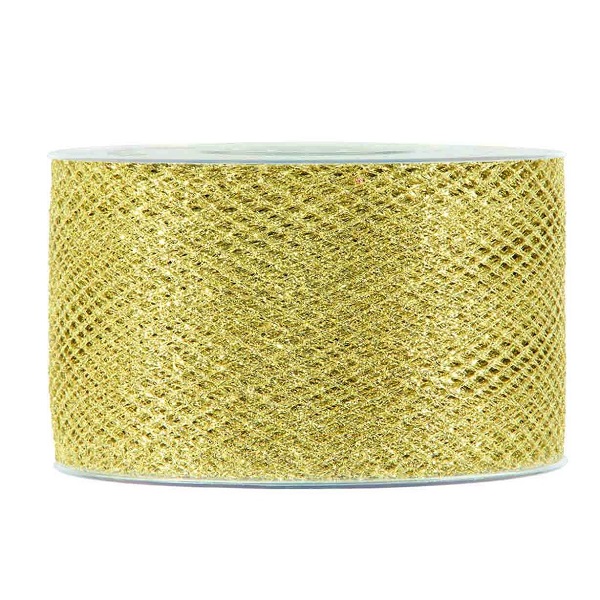 NASTRO XMAS NET 40MM. 30MT. ORO