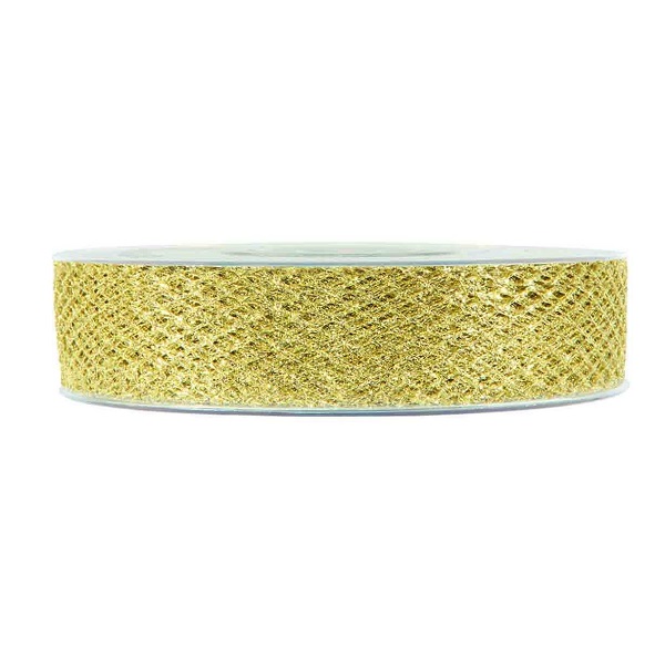 NASTRO XMAS NET 25MM. 30MT. ORO