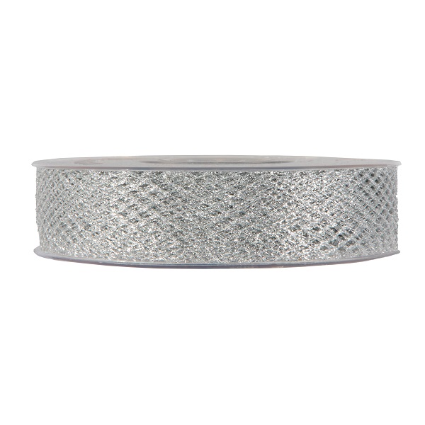 NASTRO XMAS NET 25MM. 30MT. ARGENTO