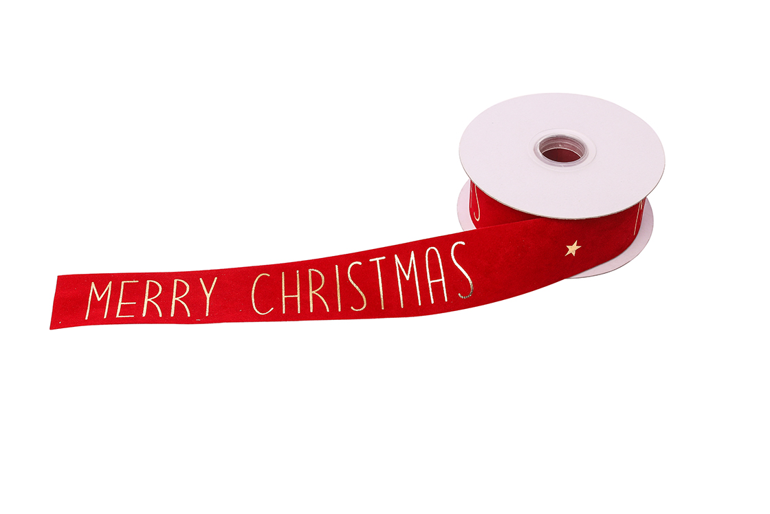 NASTRO MERRY XMAS 25MM. 10MT. ROSSO