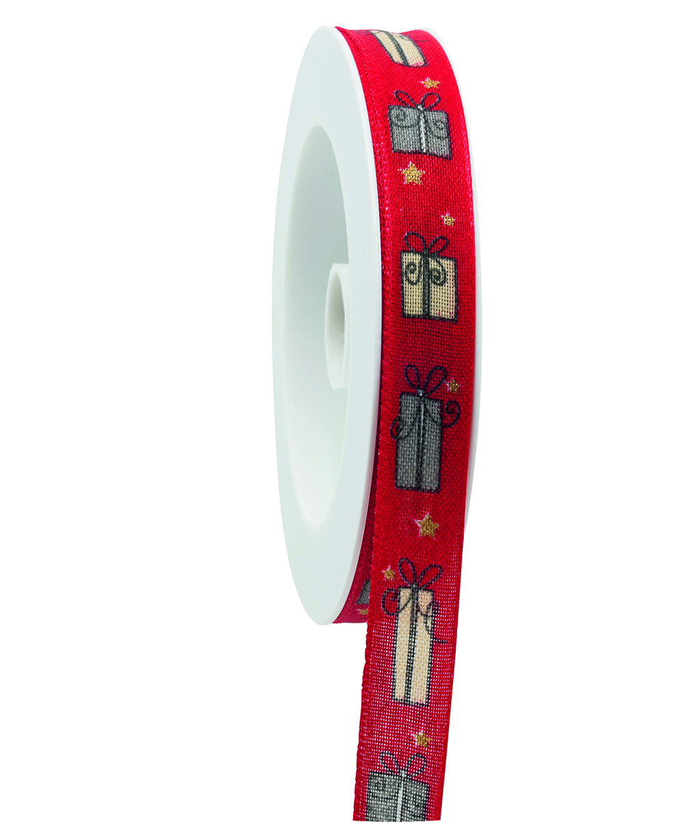 NASTRO C/REGALI 15MM. 18MT. ROSSO