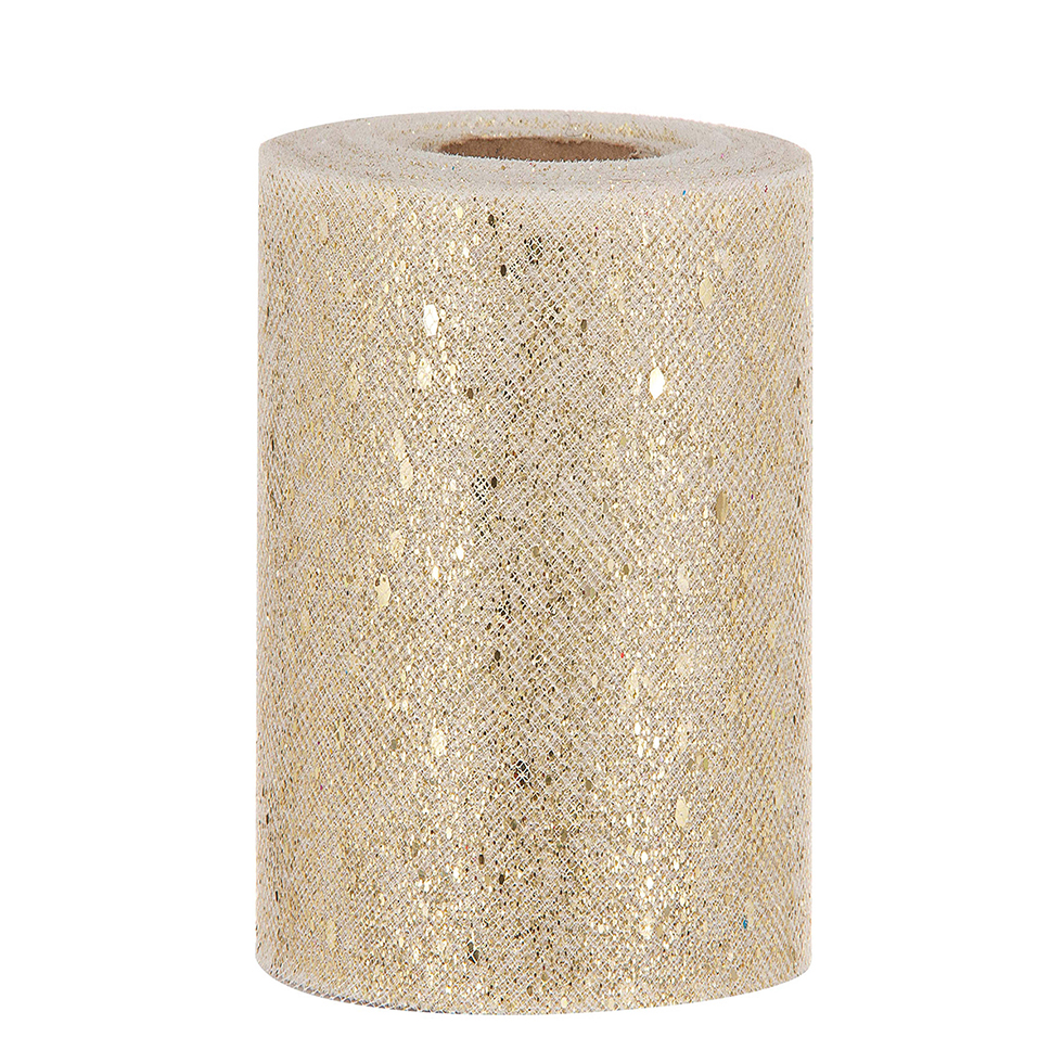 TULLE BRILLIANT 14CM. 50MT. ORO