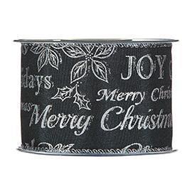 NASTRO BLACK MERRY CHRIST. 63MM.X10MT.
