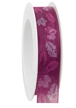 NASTRO FOGLIE AUTUNNO 25MM. 20MT. FUCSIA