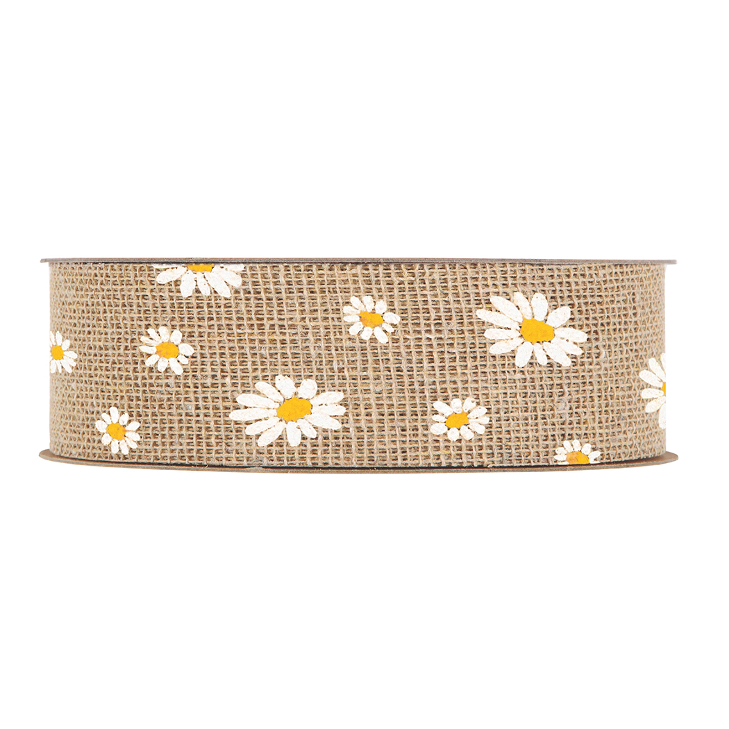 DAISY RIBBON 4,5CM. 20MT. NATURAL