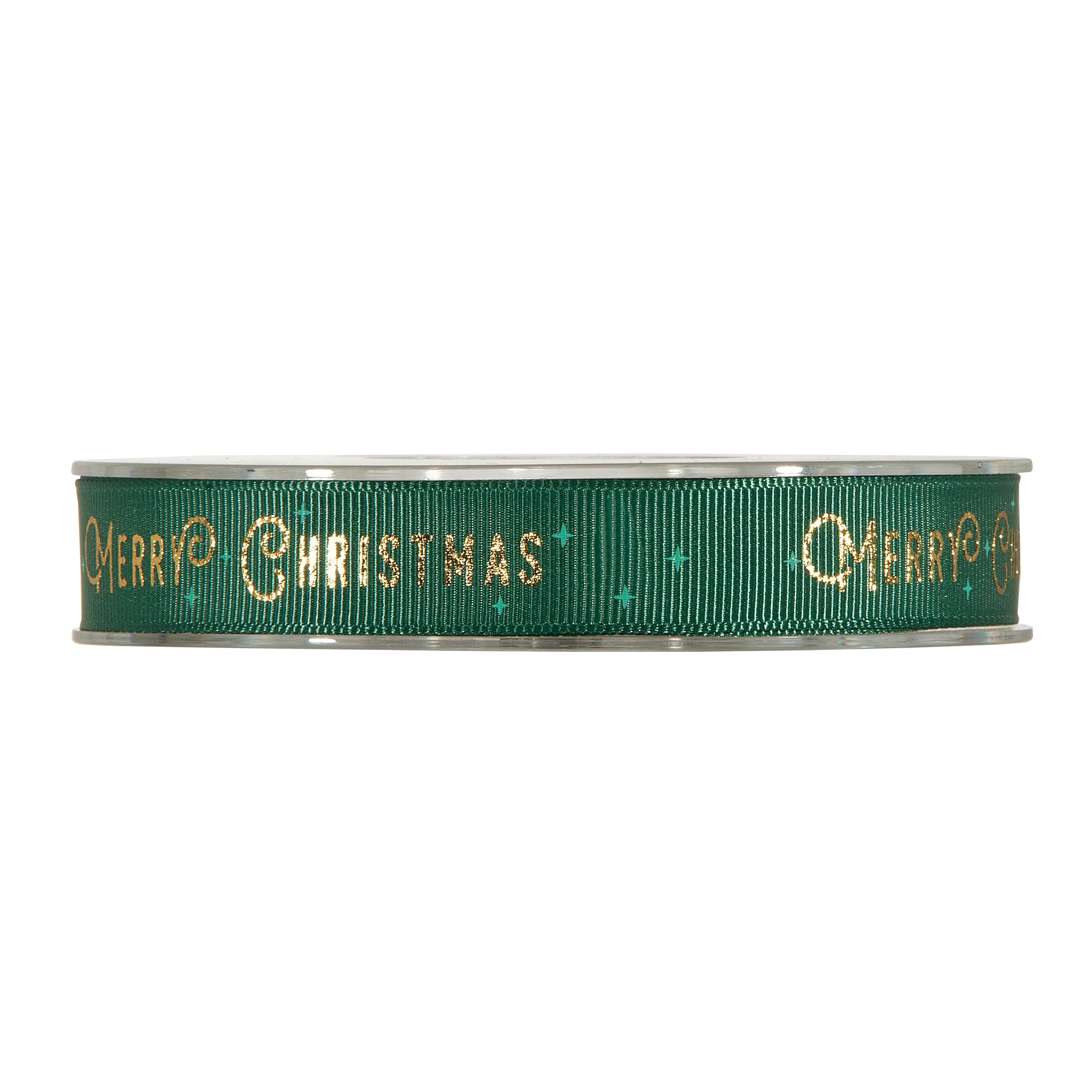 NASTRO MERRY CHRIS.15MM 10MT GREEN