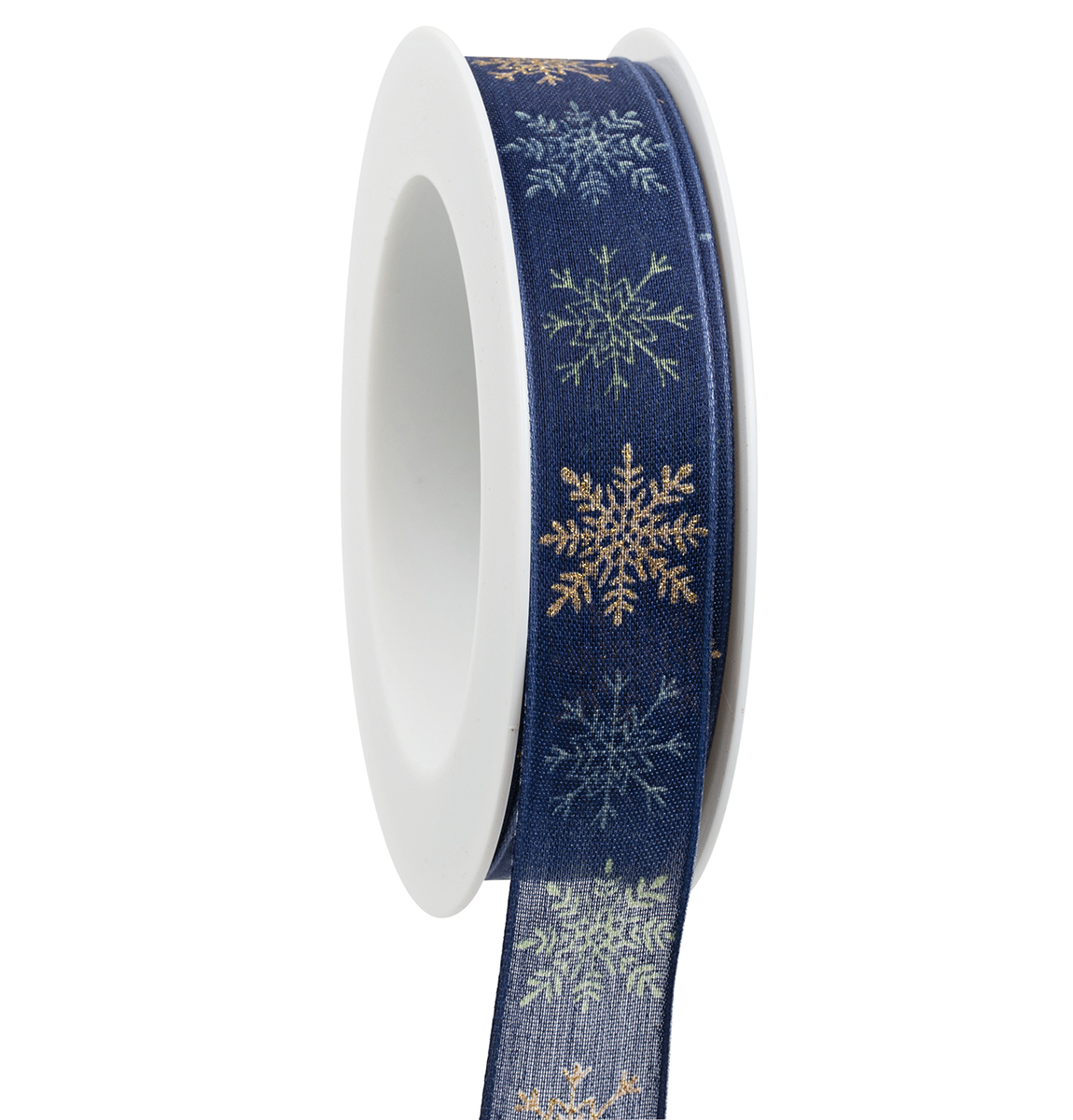 NASTRO BLU C/FIOCCO DI NEVE  25MM. 20MT.